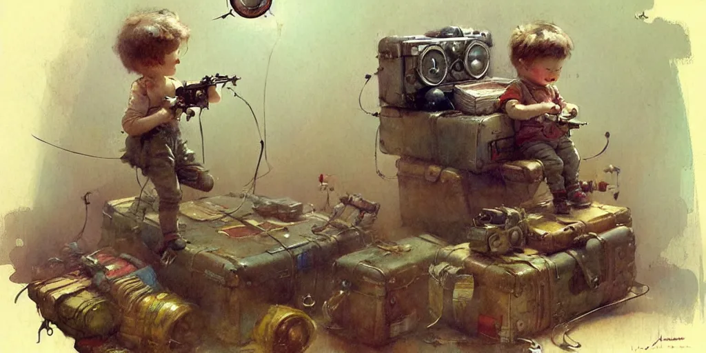 Image similar to adventurer ( ( ( ( ( 1 9 5 0 s retro future living room. muted colors. toys laying around ) ) ) ) ) by jean baptiste monge, chrome red