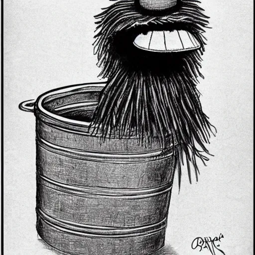 Image similar to Anatomical drawing of Oscar the Grouch from Sesame Street by Leonard da Vinci”