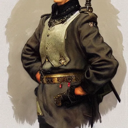 Prompt: portrait of stoic looking miniature schnauzer, military uniform, black fir, white eyebrows, fantasy, intricate, elegant, highly detailed, centered, dark, smokey, charcoal painting, digital painting, artstation, concept art, smooth, sharp focus, illustration, art by alphonse mucha