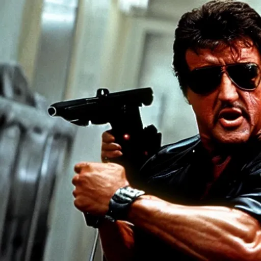 Image similar to stallone as terminator,