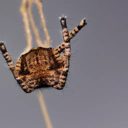 Prompt: cat orb weaver spider hybrid