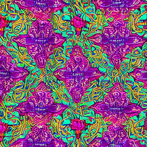 Prompt: psychedelic fabric