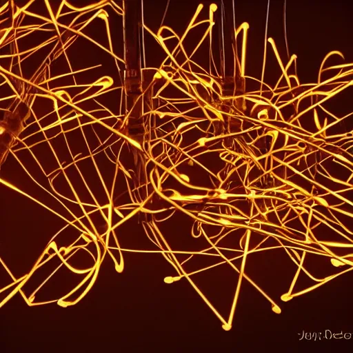 Prompt: generative art, neon light bulb, string art, janusz jurek, 4k HDR