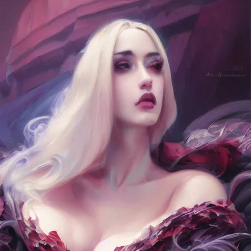 Image similar to Albedo Shalltear as beautiful professional models, centered, digital painting, artstation, concept art, donato giancola, Joseph Christian Leyendecker, WLOP, Boris Vallejo, Breathtaking, 8k resolution, extremely detailed, beautiful, establishing shot, artistic, hyperrealistic, beautiful face, octane render, cinematic lighting, dramatic lighting, masterpiece