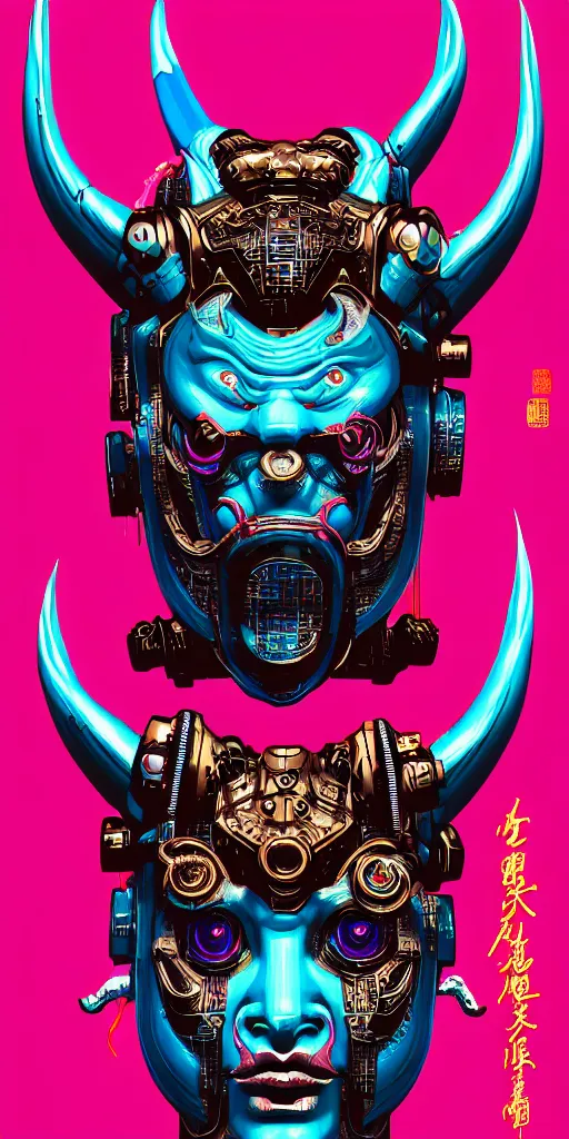 Prompt: cyberpunk oimmortal beast from chinese mythology cyborg portrait, illustration, pop art, splash painting, by lucusfilm, weta studio and james jean, 8 k