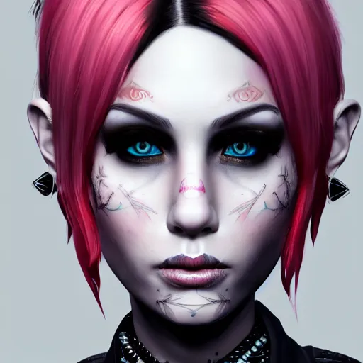 Image similar to a portrait of a beautiful punkrock girl, art by saruei, digital art, highly detailed, intricate, sharp focus, Trending on Artstation HQ, deviantart, unreal engine 5, 4K UHD image