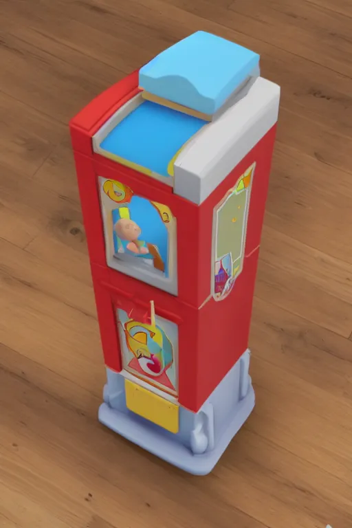 Image similar to A Fisher-Price guillotine toy, unreal engine 5 render, guillotine