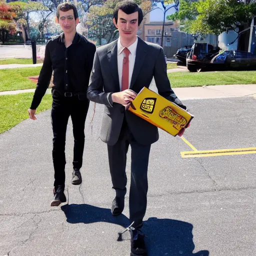 Prompt: nathan fielder walking around hell with a clipboard painted by lorenzo de'medici