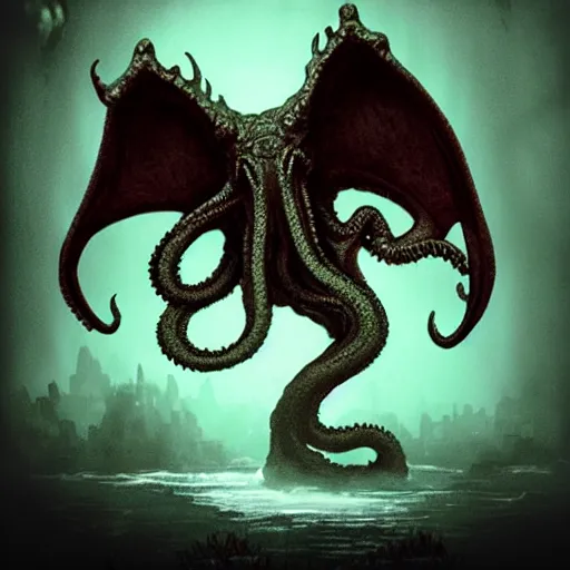 Prompt: cthulhu in the mist