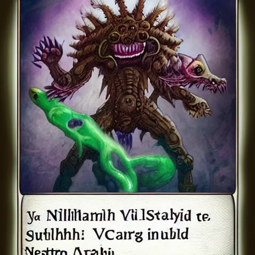 Prompt: nihilanth as a yu - gi - oh boss monster, card art
