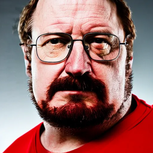 Prompt: portrait, high resolution, gabe newell as walter white on dirt road