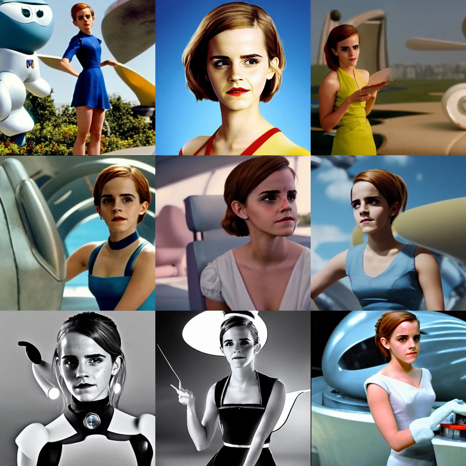 Prompt: emma watson Film still from the jetsons