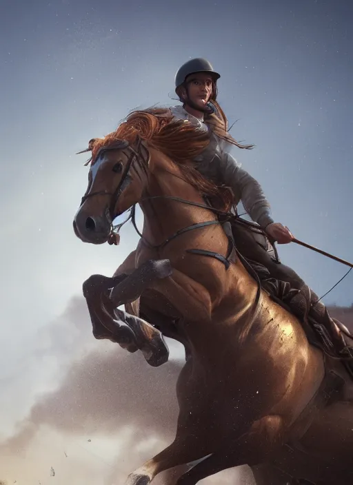 Image similar to horse up his men, volumetric lighting, beautiful, golden hour, sharp focus, ultra detailed, cgsociety by leesha hannigan, ross tran, thierry doizon, kai carpenter, ignacio fernandez rios, noir photorealism, film