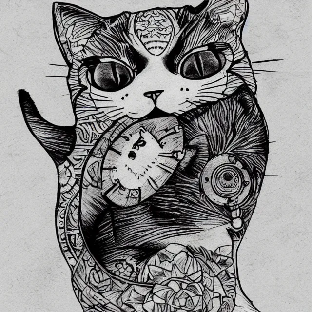 Cat tatoo idea  Cat tattoo Sketch book Drawings
