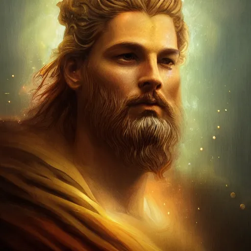 Prompt: majestic gracious regal deity zeus portrait, ancient greece, atmospheric lighting, painted, intricate, volumetric lighting, beautiful, rich deep colours masterpiece, golden hour, sharp focus, ultra detailed, by leesha hannigan, ross tran, thierry doizon, kai carpenter, ignacio fernandez rios