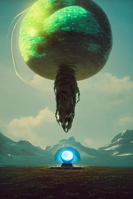 Image similar to rotating alien colonie around planet like avatar by stanley kubrick and tooth wu and wlop and beeple