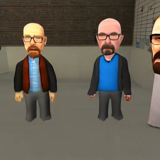 Prompt: walter white in garry's mod, screenshot