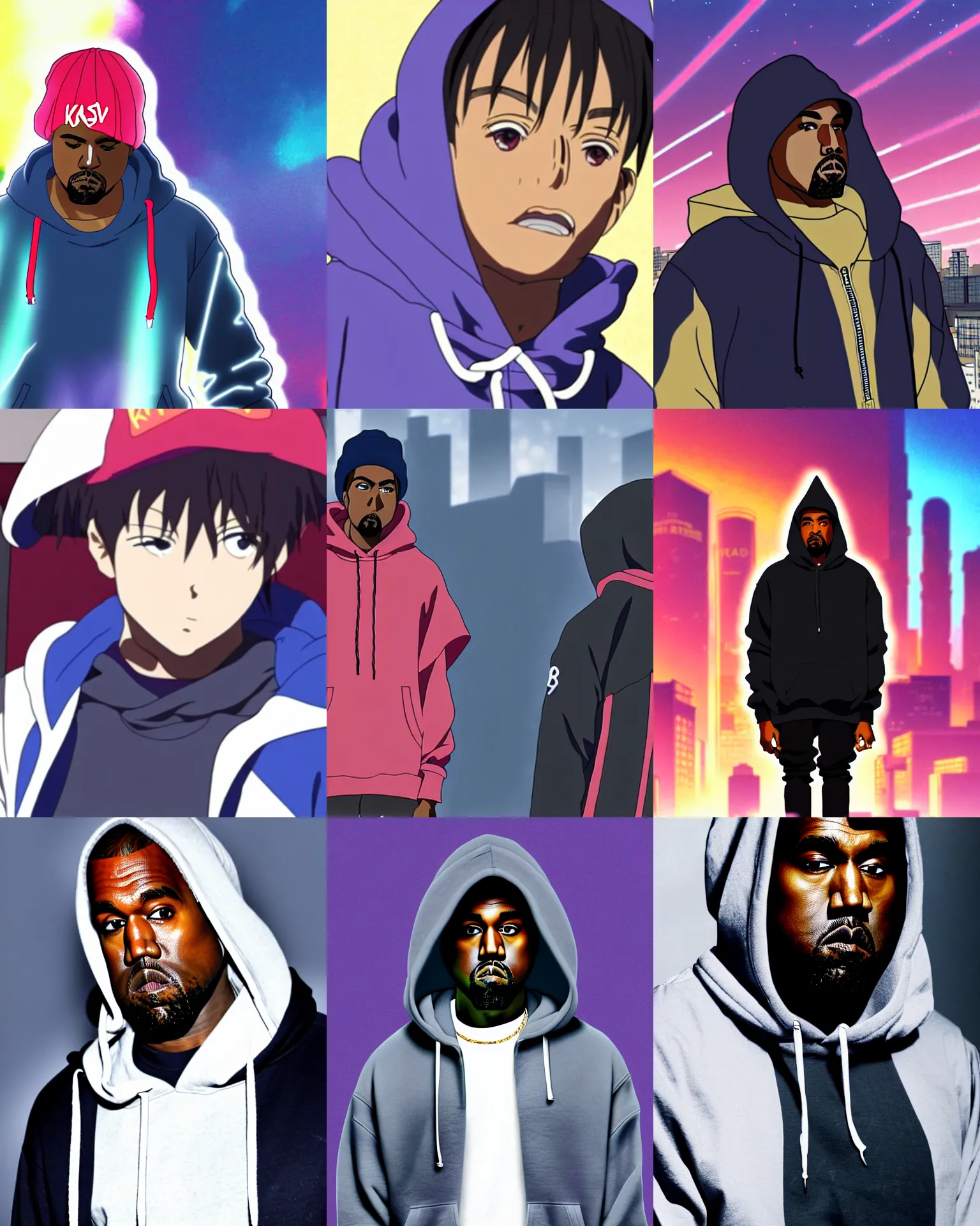 Kanye West as Shonen Protagonist anime character  starryai