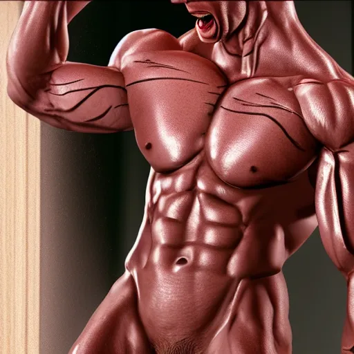 Prompt: muscular veiny masculine toilet swooning women high detail 4K photorealistic
