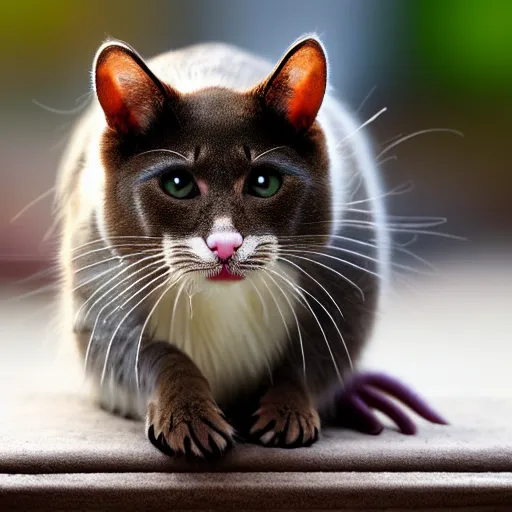 Image similar to an feline rat - cat - hybrid, animal photography