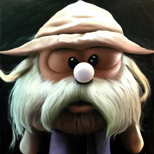 Image similar to gandalf as mr. potato head, painting