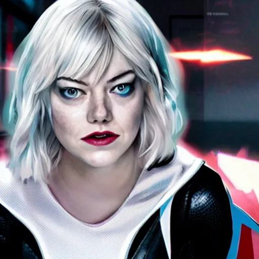 Image similar to Emma Stone as Spider-Gwen Ghost-Spider Gwen Stacey in the Marvel Cinematic Universe