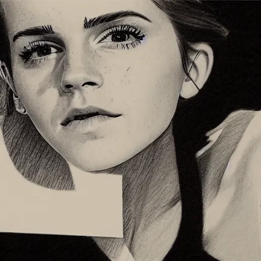 Image similar to emma watson kissing donald trump pencil sketch,