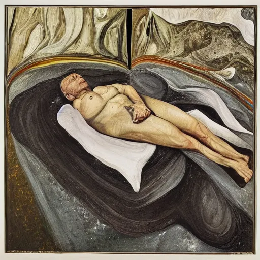 Prompt: origin of the universe, painted by lucian freud