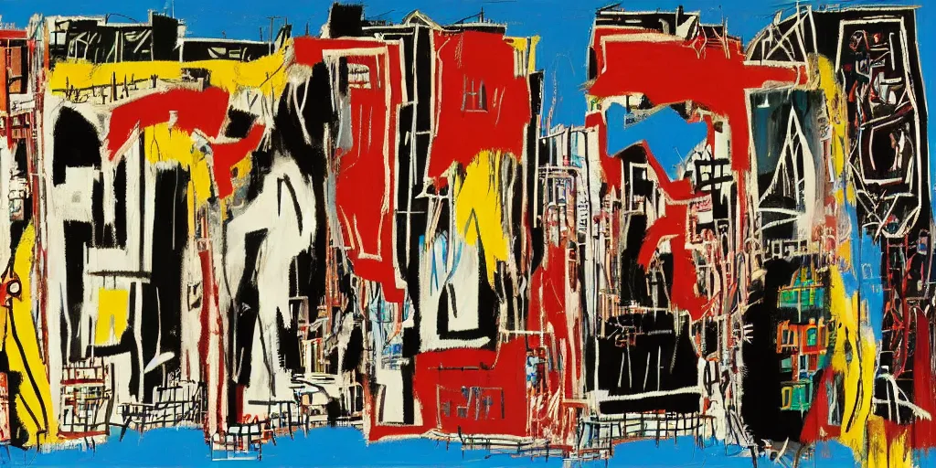 Prompt: The Great Wall by Basquiat