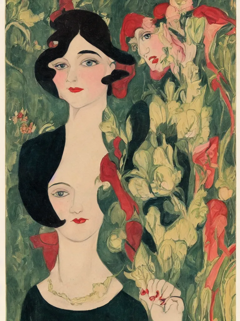 Image similar to a portrait of a woman by gerda wegener,