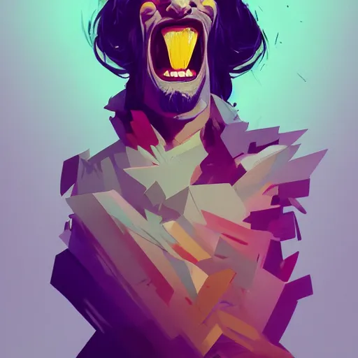 Image similar to abstract portrait of absolute laughter, hilarious laughing funny, dramatic lighting, unreal engine, by anton fadeev, by nolan, by greg rutkowski, trending on artstation