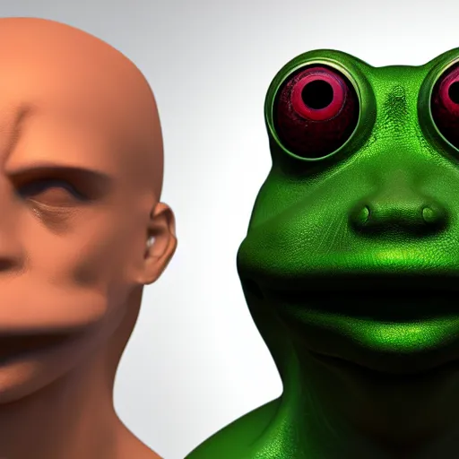 Image similar to a green frog mask with a black background, a raytraced image by Michelangelo, zbrush central, hypermodernism, 8k 3d, zbrush, #vfxfriday