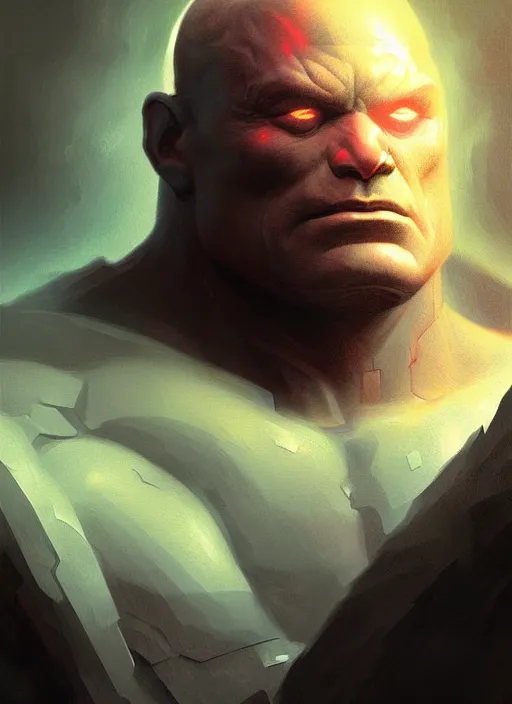 Image similar to very detailed masterpiece painting of darkseid from dc comics, portrait, artstation, concept art by greg rutkowski