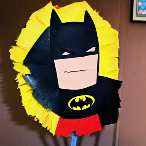 Prompt: photo of batman as a pinata