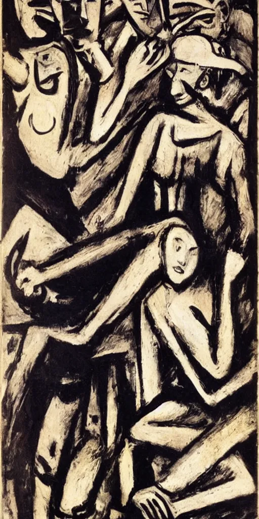 Image similar to time does not exist anymore by max beckmann