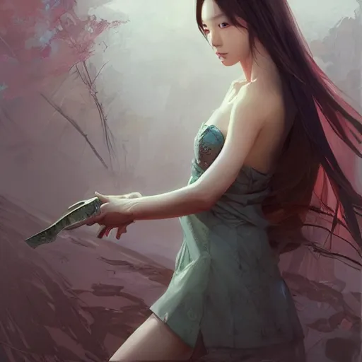 Prompt: lee jin - eun by marc simonetti, rule of thirds, seductive look, beautiful