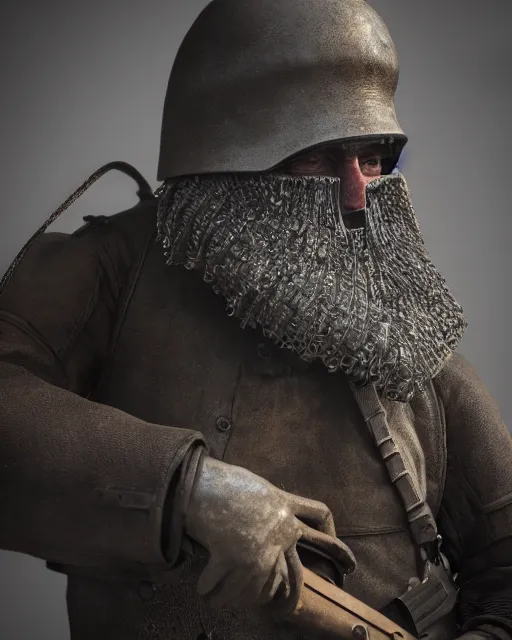 Image similar to ned kelly, close - up, award winning hyperrealism photorealism photo, epic action pose, global ullumination, intricate detail, octane render, concept air