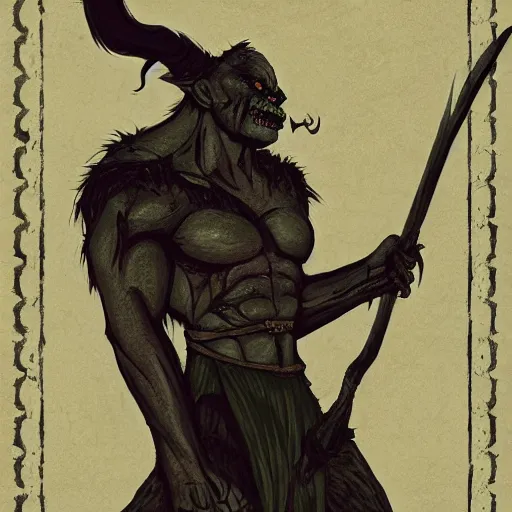 Prompt: orc, dark fantasy, illustration by Emily Carroll