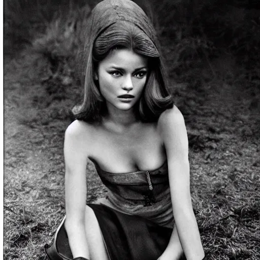 Prompt: beautiful ukrainian young woman by terry o'neill
