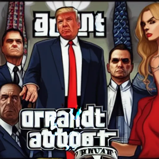 Prompt: Grand Theft Auto V loading screen: Donald Trump wearing a dress in the desert, very detailed, very intricate, elegant,