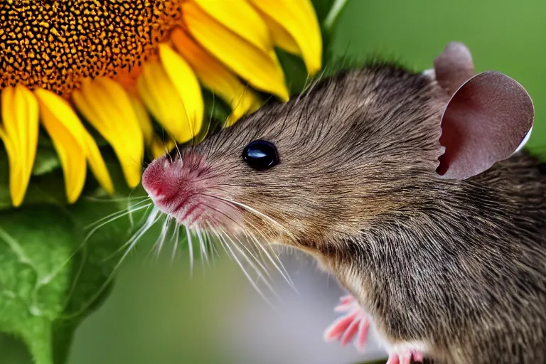 Prompt: a mouse spitting out a sunflower seed, photograph highly detailed