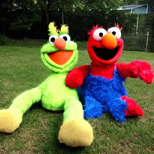 Image similar to Elmo Bert Albert Roberta chilling out