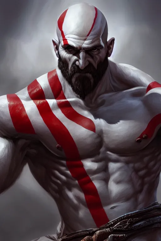 Image similar to god of war, accurate anatomy, only two hands, highly detailed, digital painting, artstation, concept art, smooth, sharp focus, illustration, Unreal Engine 5, 8K, art by artgerm and greg rutkowski and Alphonse Mucha