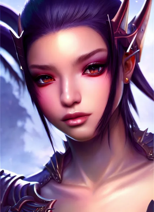 Prompt: portrait of dragoon, sharp focus, octane render, ( ( dark skin ) ), ffxi, rpg, beautiful, reflections, unreal engine, symmetrical!!, maybelline, sephora, artstation, art by artgerm, rossdraws, art by karol bak, makeup, ( ( jewelry ) ), ( ( hopeful ) )