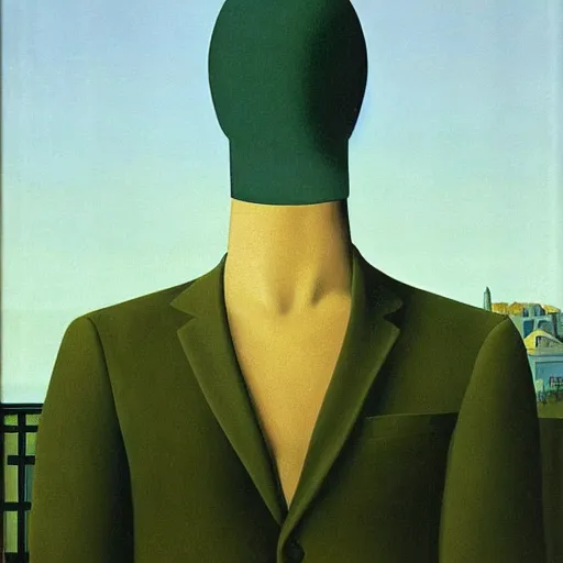 Prompt: Mythology by Renee Magritte, 1933, oil on canvas