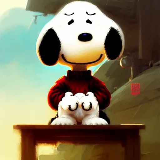 Image similar to snoopy, sharp focus, illustration, highly detailed, digital painting, concept art, matte, art by ruan jia and wlop and greg rutkowski, masterpiece