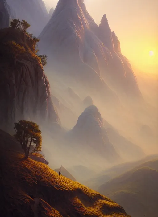 Prompt: spring mornings in the low - poly hills, diffuse lighting, fantasy, intricate, surrealism!!!!, highly detailed, lifelike, photorealistic, digital painting, artstation, illustration, concept art, smooth, sharp focus, by greg rutkowski, chris tulloch mccabe, valentina remenar and asher duran,
