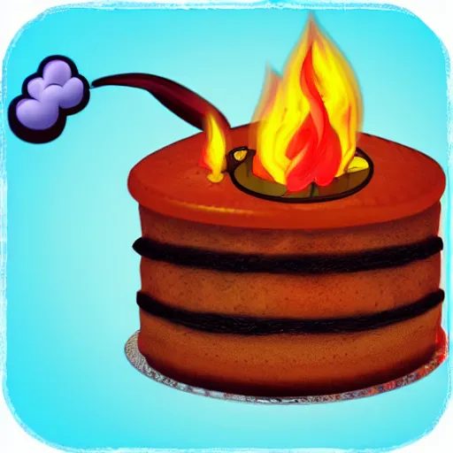 Image similar to bippy cake on fire