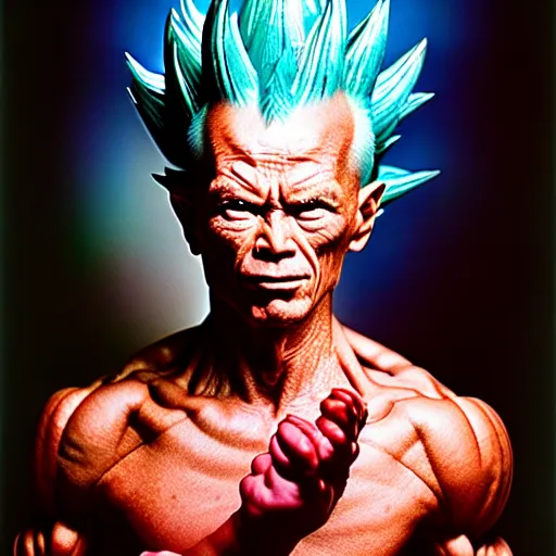 Image similar to uhd photorealisitc candid photo of a cosmic gotenks. hyperdetailed, accurate, studio lighting. correct face. photo by annie leibowitz and steve mccurry