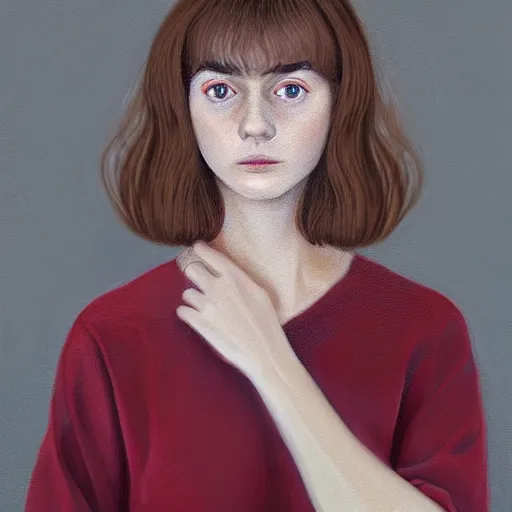 Prompt: https://s.mj.run/SVF9-OTU880 https://s.mj.run/a0ycXnB3Yno portrait of a welsh teenage girl with brown hair, glowing skin, delicate features, quiet beauty, amelie poulain, fantasy, intricate, elegant, dress shirt, highly detailed, digital painting, artstation, concept art, smooth, sharp focus, illustration, art by Krenz Cushart and Artem Demura and alphonse mucha